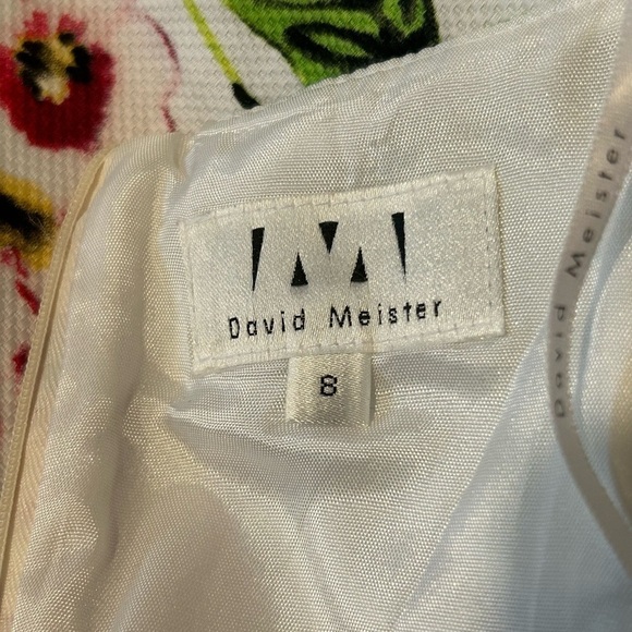 ❤️💚”David Meister” Strapless Floral Midi Dress w/Back Zipper Size 8🩵❤️ - Picture 8 of 11